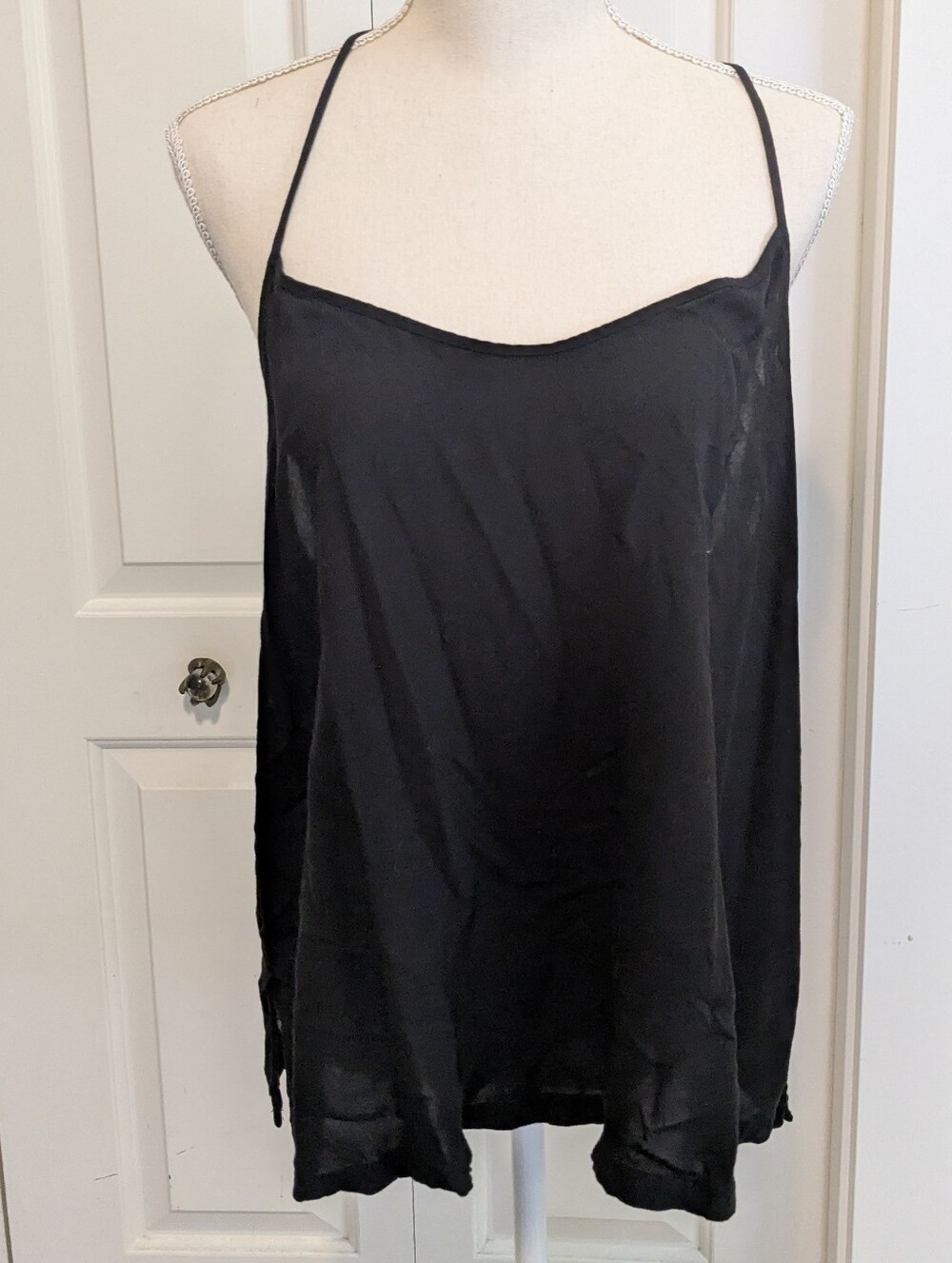 Xhilaration Black Backless Strappy Rayon Tank Juniors XL
